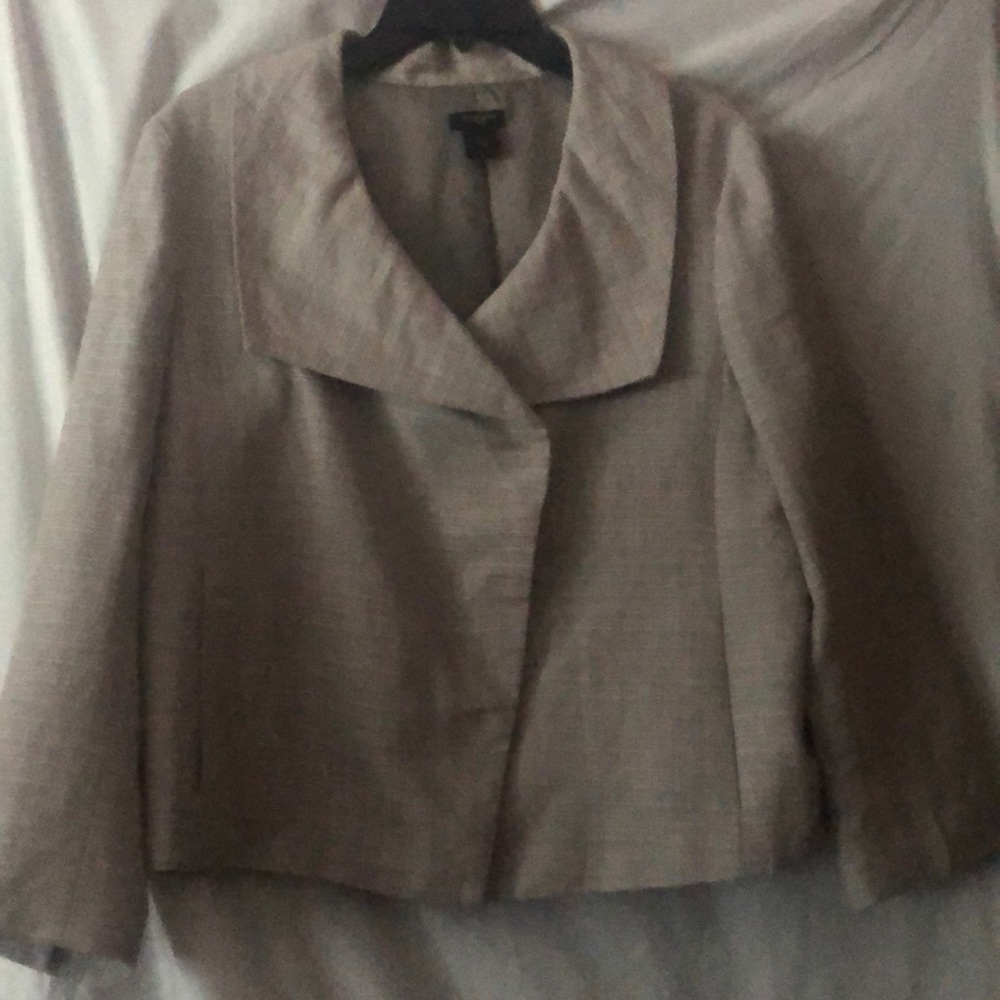 Ann Taylor Tan linen blazer sz 14